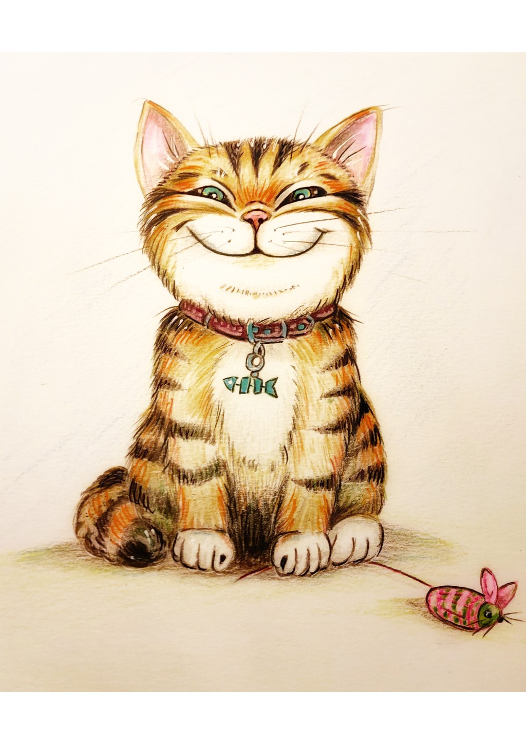 Judi Castille Whimsical illustration of a tabby cat.